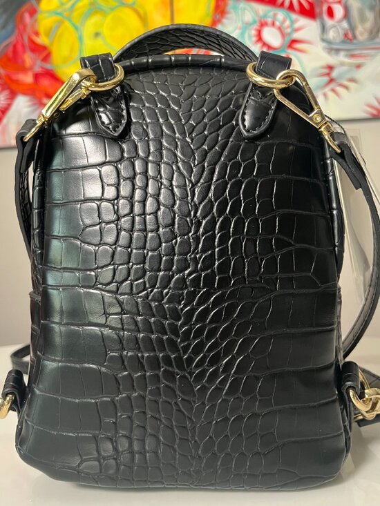 Peta + JAIN Zoe Mini Backpack Black Croc Embossed NWT main image 10
